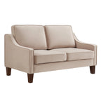 Canapé deux places en velours avec accoudoirs carrés, 51,5" L