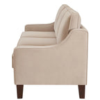Canapé deux places en velours avec accoudoirs carrés, 51,5" L
