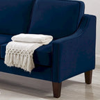Canapé deux places en velours avec accoudoirs carrés, 51,5" L