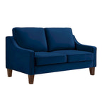 Canapé deux places en velours avec accoudoirs carrés, 51,5" L