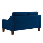 Canapé deux places en velours avec accoudoirs carrés, 51,5" L