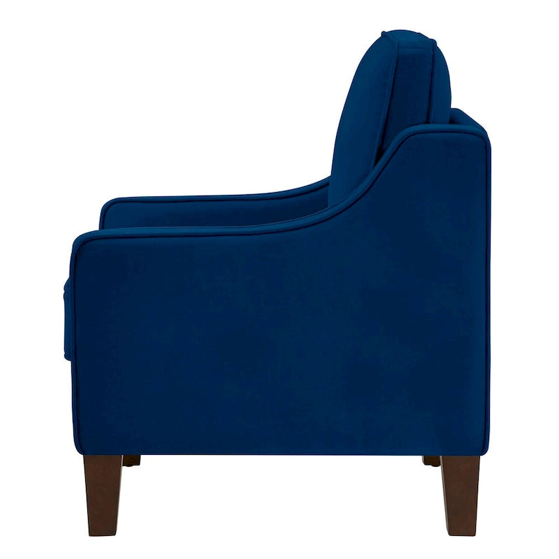 Canapé deux places en velours avec accoudoirs carrés, 51,5" L
