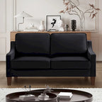 Canapé deux places en velours avec accoudoirs carrés, 51,5" L