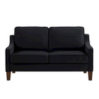 Canapé deux places en velours avec accoudoirs carrés, 51,5" L