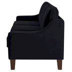 Canapé deux places en velours avec accoudoirs carrés, 51,5" L