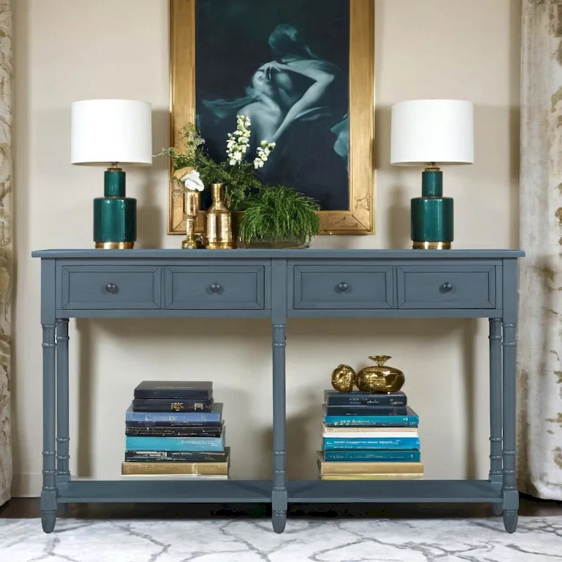 Console avec deux tiroirs et étagère inférieure