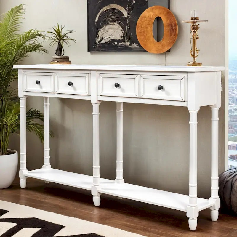 Console avec deux tiroirs et étagère inférieure