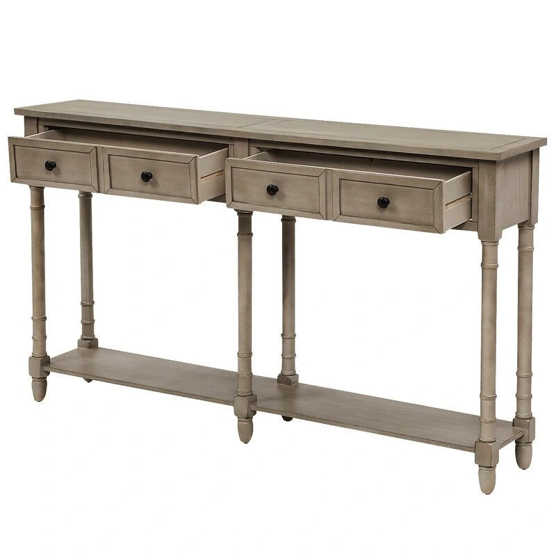 Console avec deux tiroirs et étagère inférieure