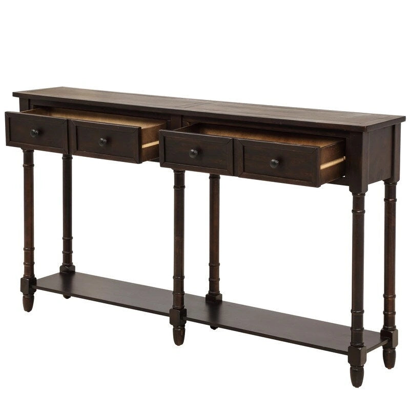 Console avec deux tiroirs et étagère inférieure
