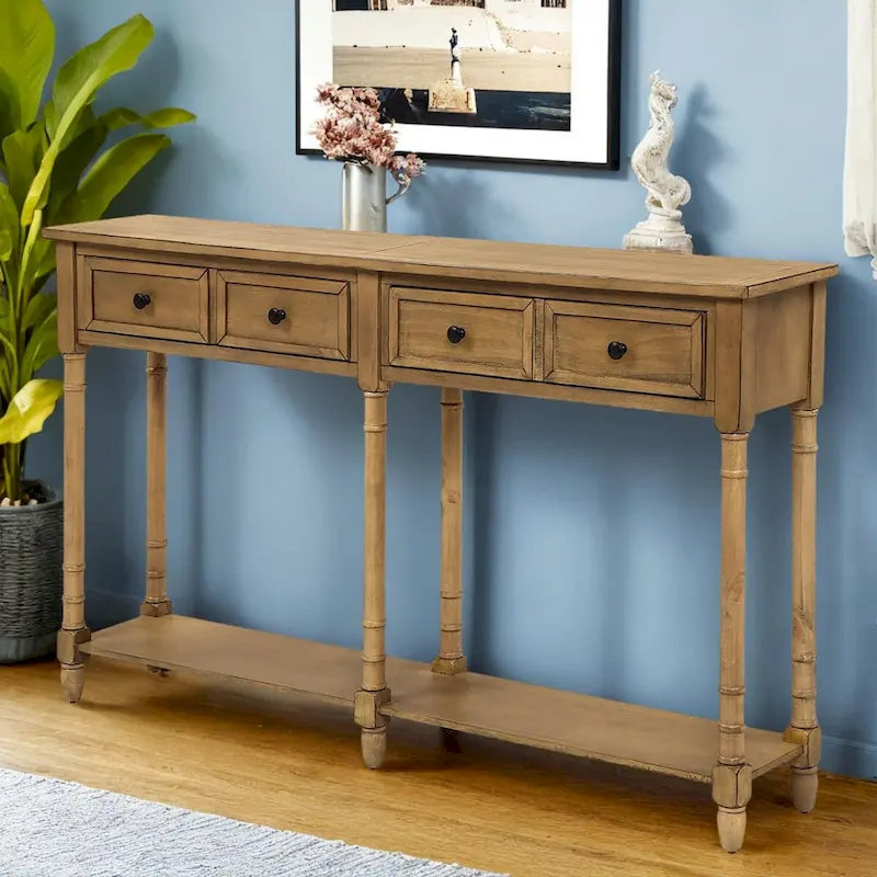 Console avec deux tiroirs et étagère inférieure
