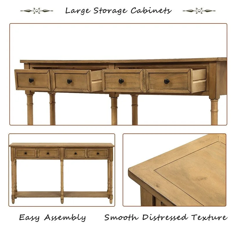 Console avec deux tiroirs et étagère inférieure