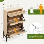 Meuble à chaussures 2 portes basculantes avec tiroir