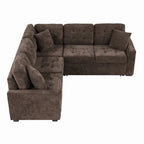 Canapé-lit d'angle de 82,6 po avec roues et ports USB