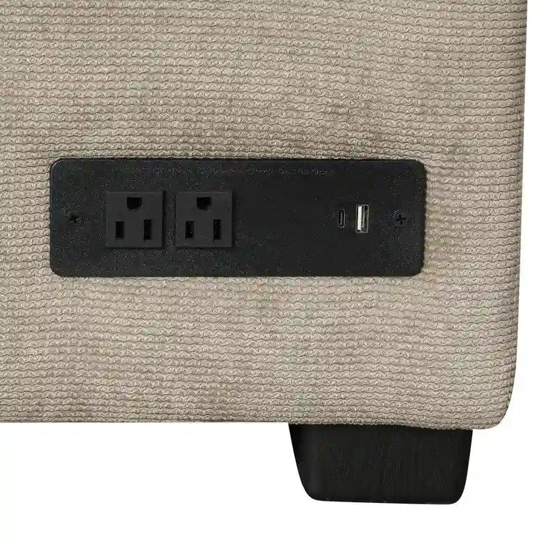 Canapé-lit d'angle de 82,6 po avec roues et ports USB