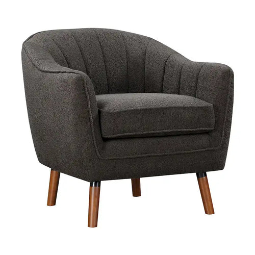 Fauteuil d'appoint de 31 pouces avec revêtement en polyester et pieds en bois