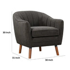 Fauteuil d'appoint de 31 pouces avec revêtement en polyester et pieds en bois