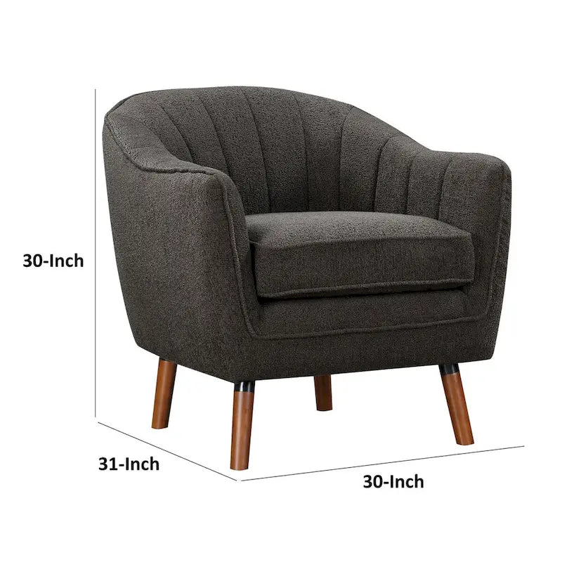 Fauteuil d'appoint de 31 pouces avec revêtement en polyester et pieds en bois