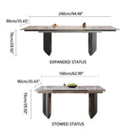 Ensemble de salle à manger 9 pièces avec table extensible et 8 chaises rembourrées