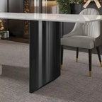 Ensemble de salle à manger 9 pièces avec table extensible et 8 chaises rembourrées