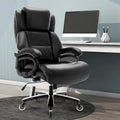 Chaise de bureau à dossier haut avec support lombaire réglable et roulettes pivotantes