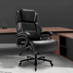 Chaise de bureau à dossier haut avec support lombaire réglable et roulettes pivotantes