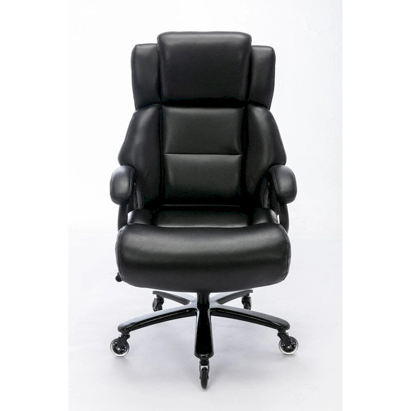 Chaise de bureau à dossier haut avec support lombaire réglable et roulettes pivotantes