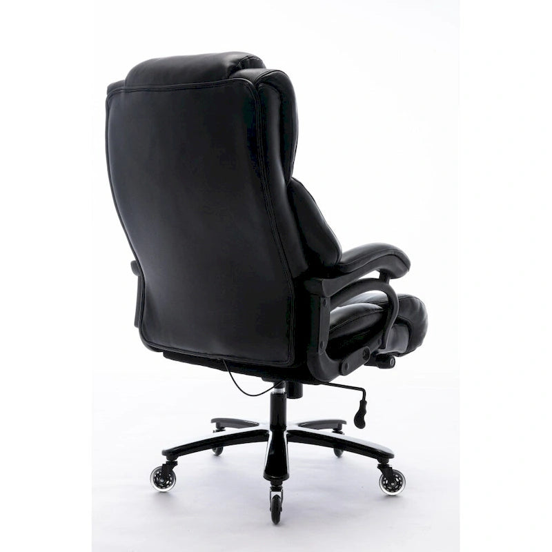 Chaise de bureau à dossier haut avec support lombaire réglable et roulettes pivotantes