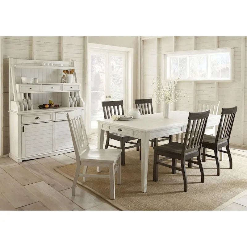 Buffet et huche blancs antiques avec rangement