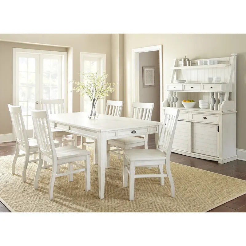Buffet et huche blancs antiques avec rangement