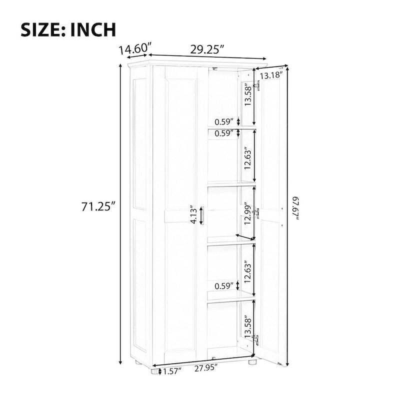 Meuble de rangement avec 2 portes et étagère réglable