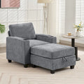 Fauteuil simple avec rangement caché et pouf amovible