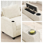 Fauteuil simple avec rangement caché et pouf amovible
