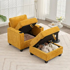 Fauteuil simple avec rangement caché et pouf amovible