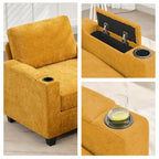 Fauteuil simple avec rangement caché et pouf amovible