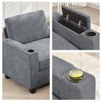 Fauteuil simple avec rangement caché et pouf amovible