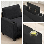 Fauteuil simple avec rangement caché et pouf amovible