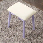 Coiffeuse en bois avec miroir et tabouret